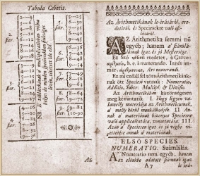 Tolvay Ferenc: Az arithmetikanak; avagy a’ szmllsnak t speciesinek  rvid magyar regulkban foglaltatott mestersge.  Kolozsvr, 1698, M. Ttfalusi Mikls. [12] 83 [1] p.